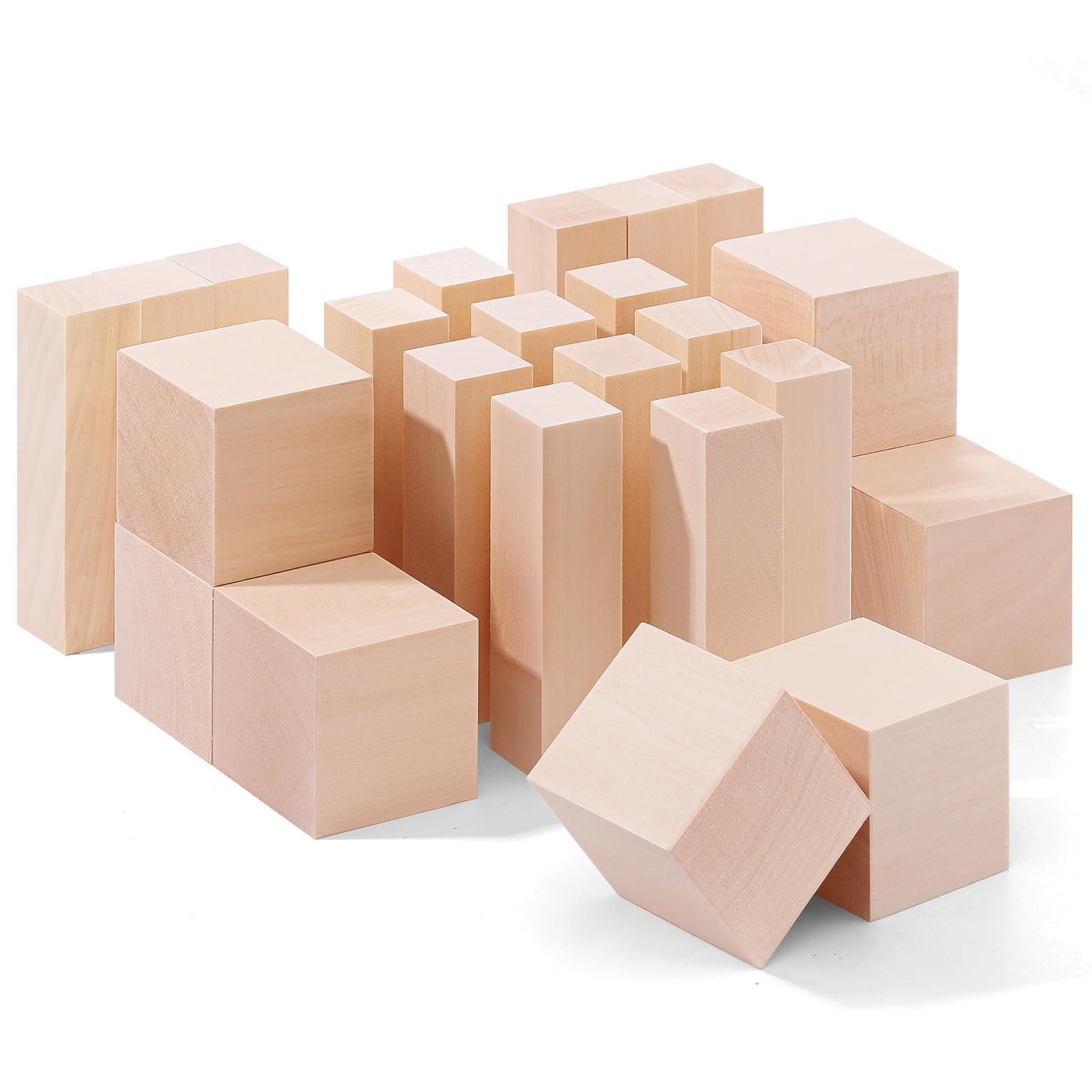 24Pcs Basswood Carving Blocks,2 Sizes Whittling Wood Basswood Blocks Wood Carving Kit for Beginners Kids and Adults