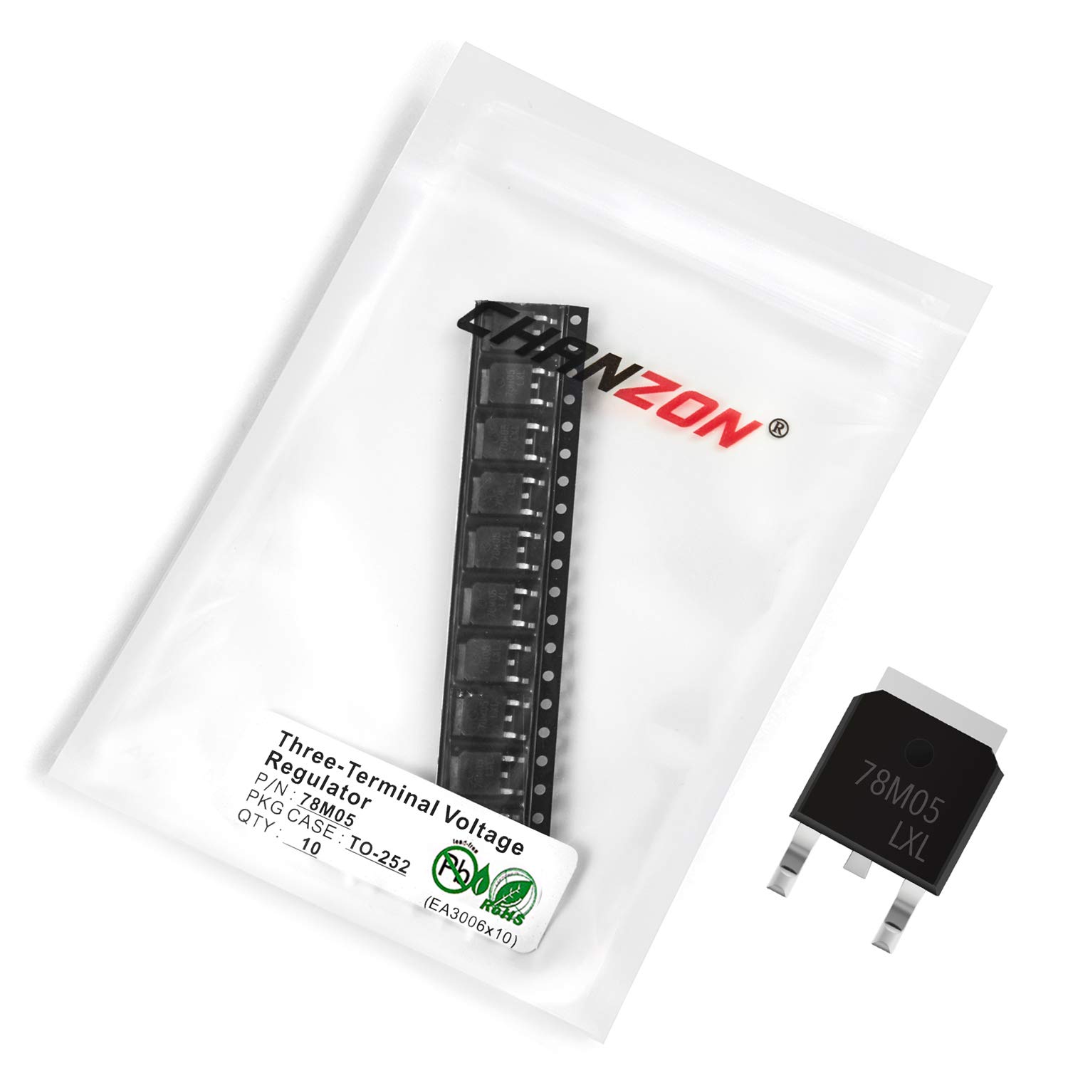 Chanzon 10 Pezzi 78M05 TO-252 – Regolatore Di Tensione 5V 35V SMD, Transistor Per Progetti Fai Da Te