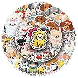 56PCS Cat & Dog Embroidery Stickers, Waterproof Vinyl Cartoon Cute Pet Decor Decals for Skateboard, Fridge, Laptop, Phone, Luggage (1.64-2.28 Inches)