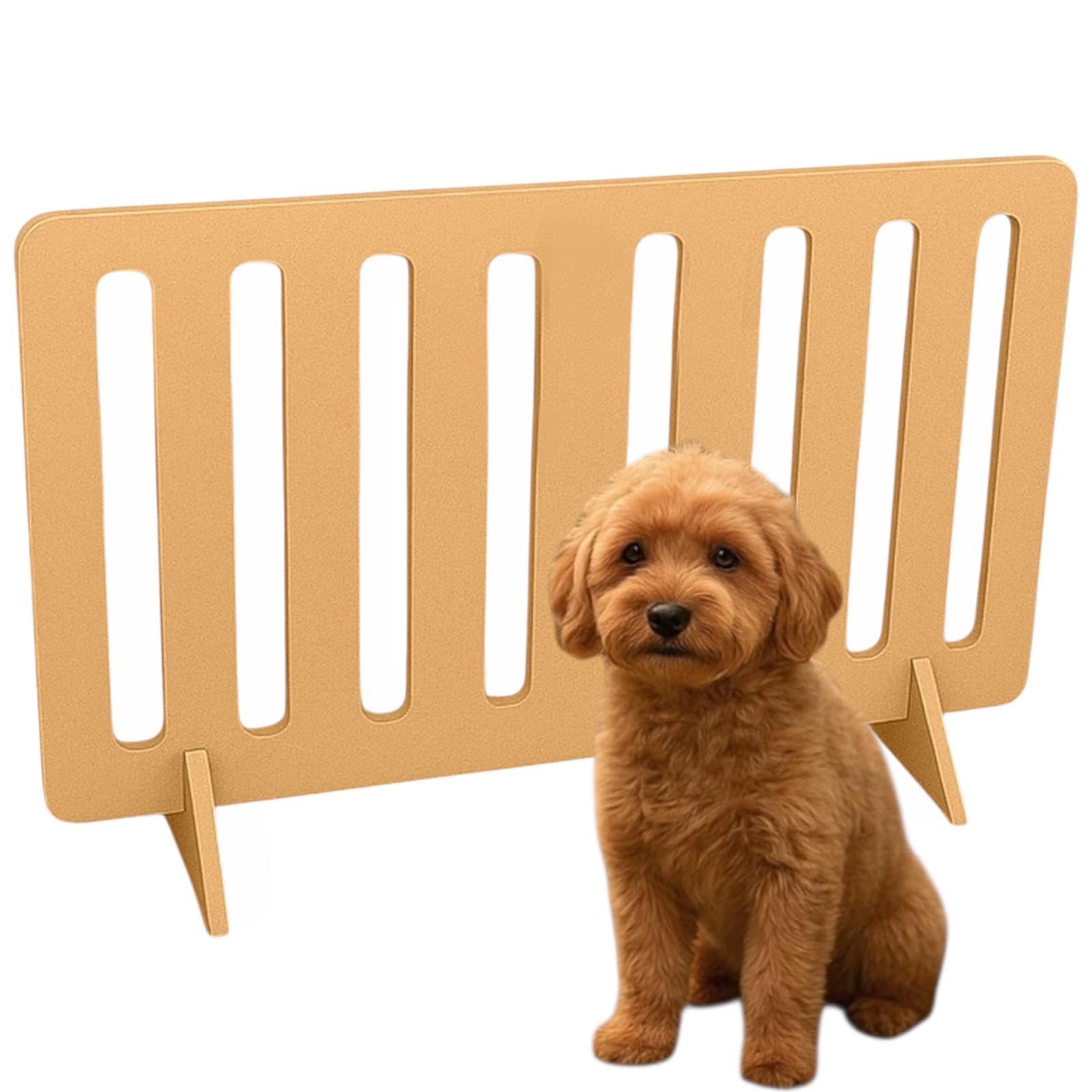 WOODICA Dog Stopper – No-Drill Safety Gate for Doorways & Stairs – Lightweight, Portable, Easy Access, Smooth Hold Pet (SIZE HIGHT X WIDTH) (Natural, 70cm H x 60cm W)
