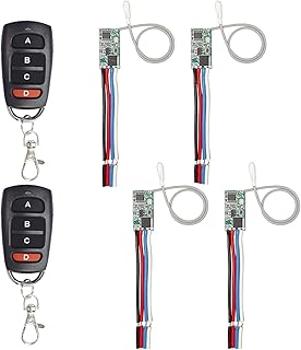 QIACHIP 433MHz Empfänger Module mit 2 Sendern Drahtloser Fernbedienung Funkschalter DC 5V 12V 24V 2A Funkfernschalter Klei...