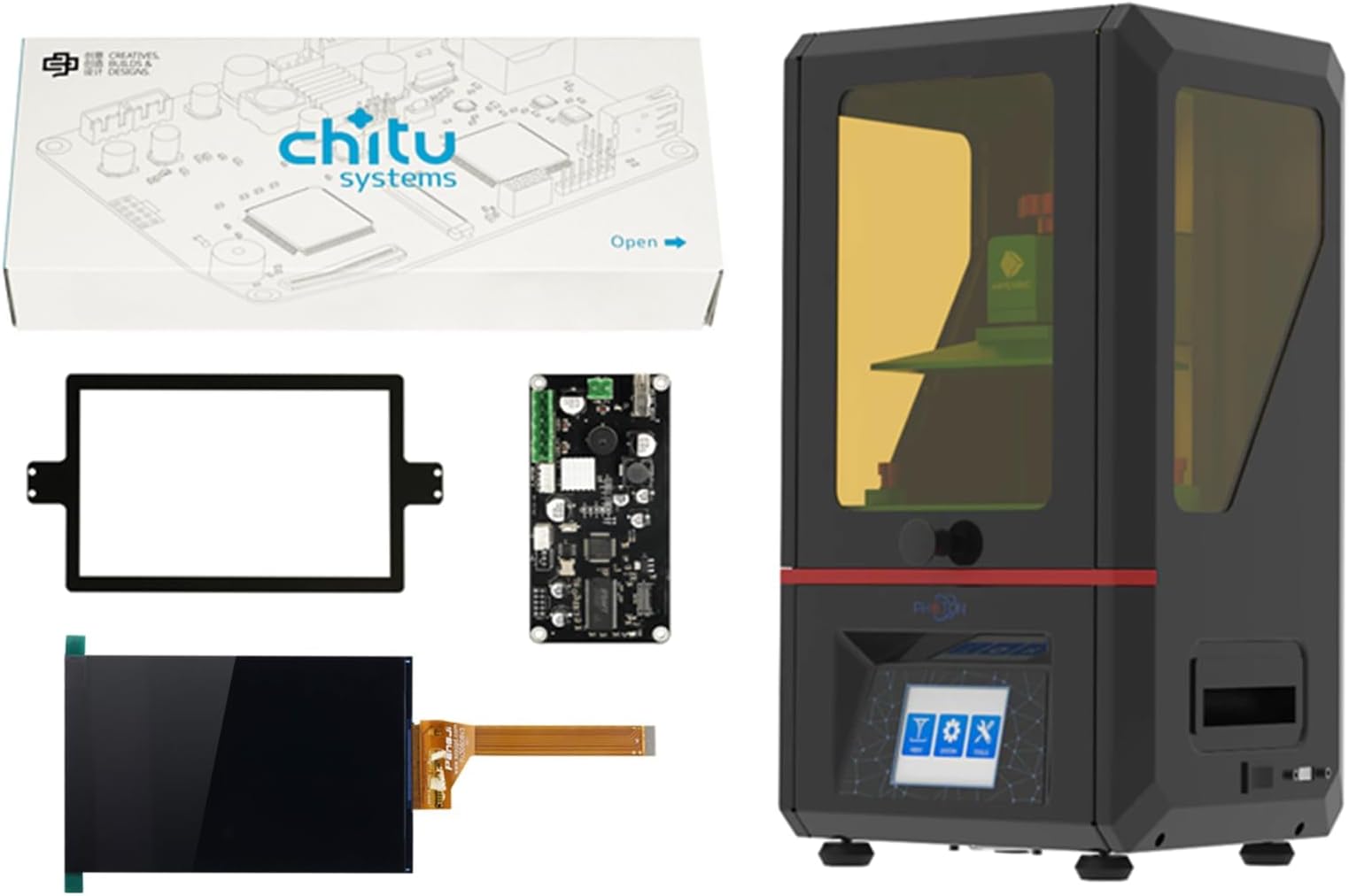 Upgrade LCD Screen Kit for Anycubic Photon Replacement,6.08 Inch Mono LCD with Chitu V2 Motherboard,2K Light Curing with 1620x2560 Resolution (screen with motherboard)