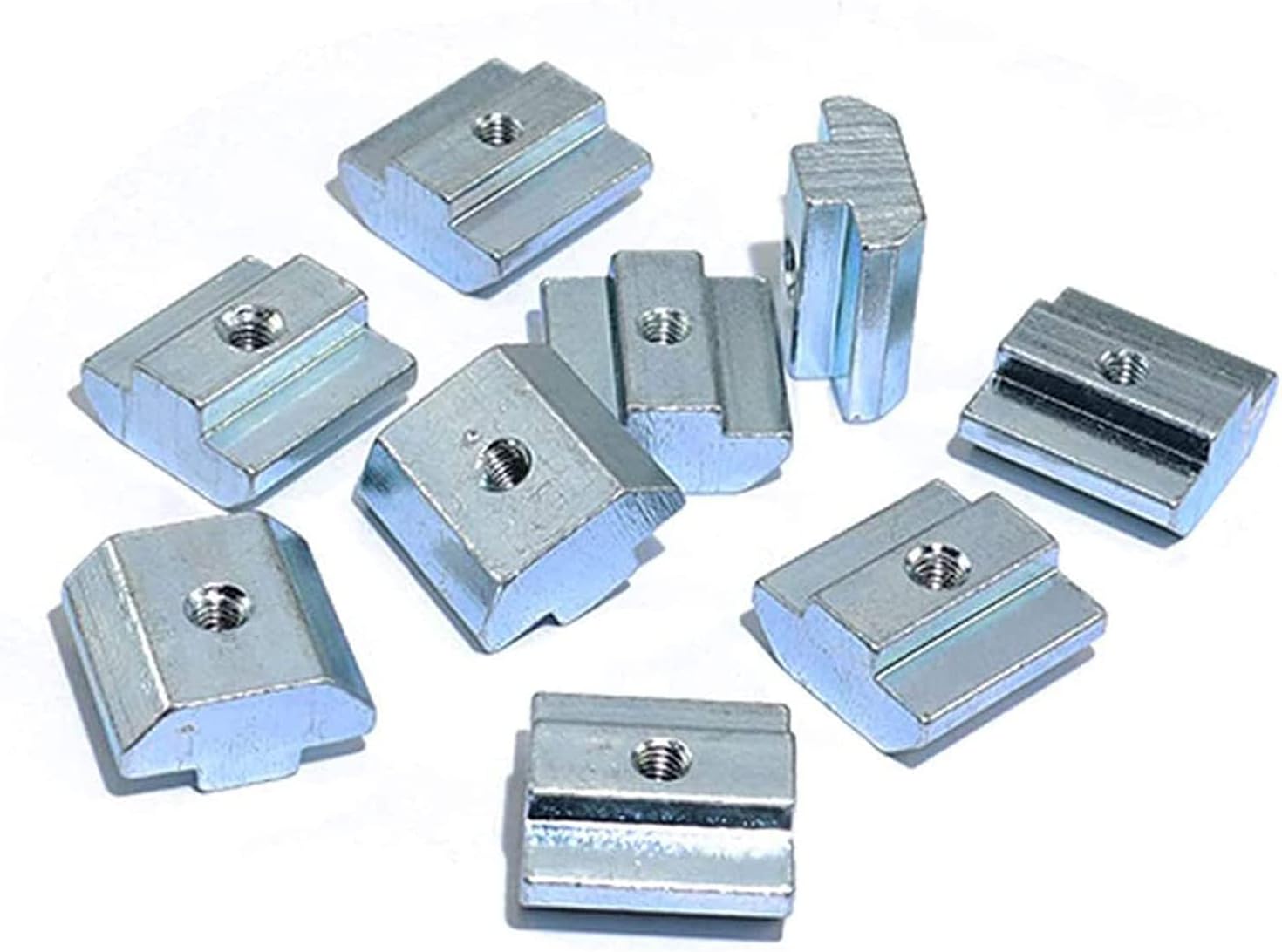 30Pcs 4545 Series T Sliding Nuts Hammer Nut Block Square Nuts M6 T Nuts for 4545 Aluminum Extrusion Profiles T Slot 10mm，for CNC Router Build Rail 3D Printer (m6)