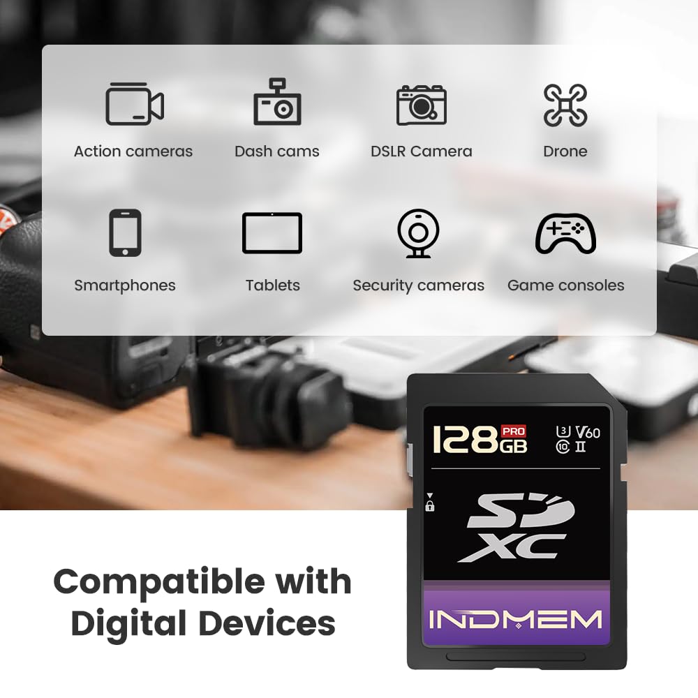 Integral 512 GB UHS-II SD-kaart V60 Tot 260 MBs Lezen en 100 MBs Schrijfsnelheid 1733X SDXC Professionele Hoge Snelheid UHS-2 Geheugenkaart Integral 512 GB UHS-II SD-kaart V60 Tot 260 MBs Lezen en 100 MBs Schrijfsnelheid 1733X SDXC Professionele Hoge Snelheid UHS-2 Geheugenkaart