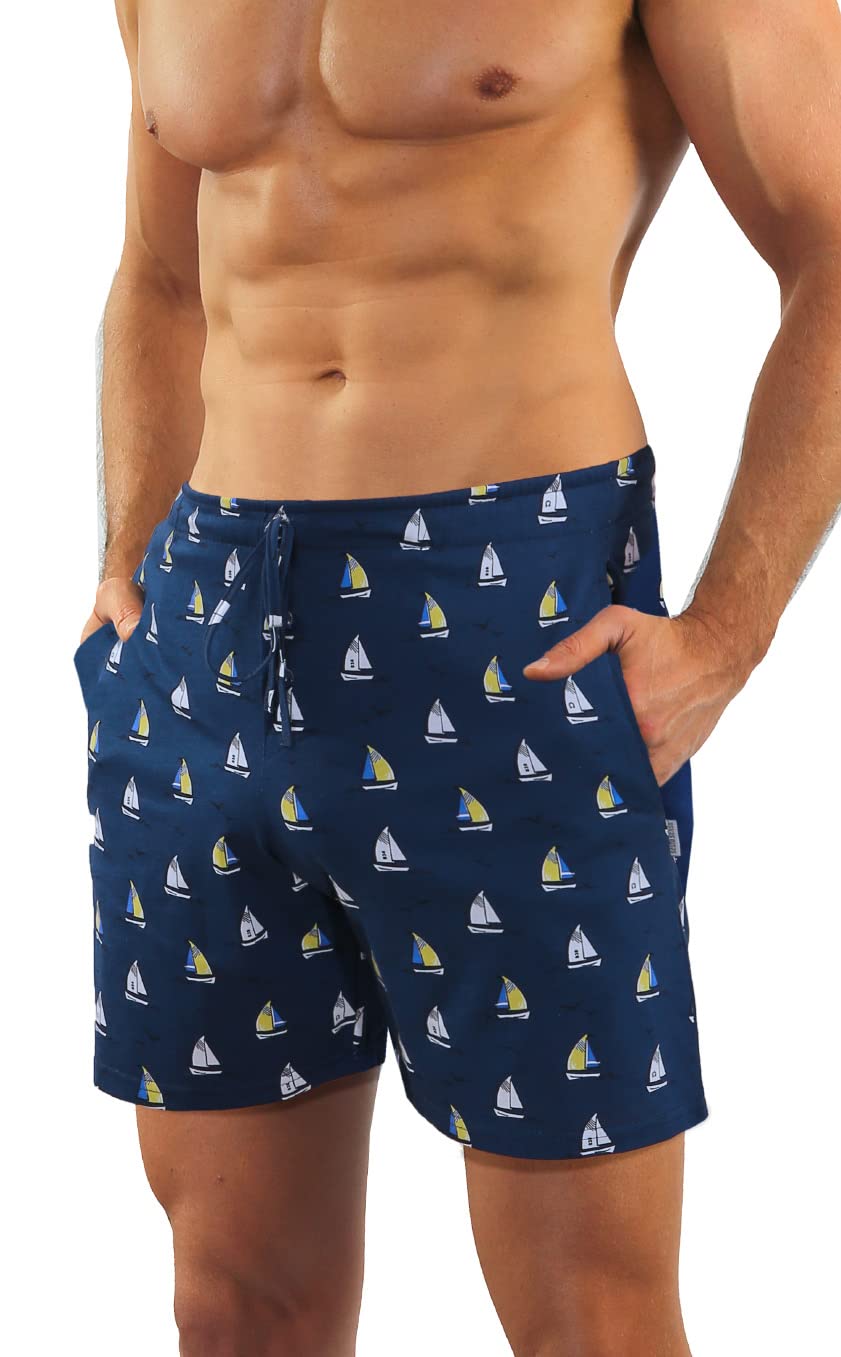 sesto senso Sommerpyjamas Herren Kurz Schlafanzug Baumwolle Pyjama Kurzarm Kurze Hose Zweiteilig Set