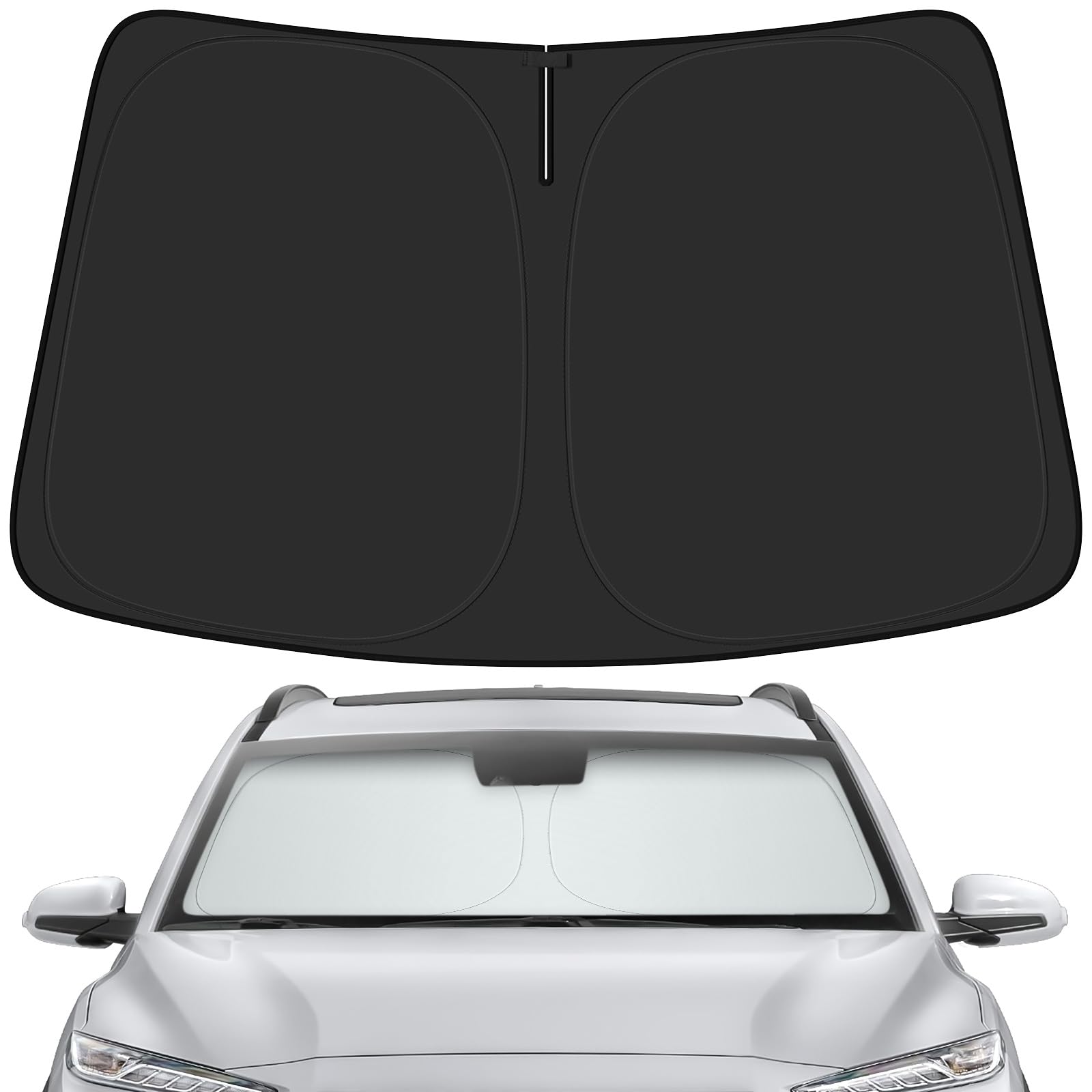 PeakPurit Car Windshield Sun Shade for Hyundai 2018-2023 Kona Accessories (OEM Design) Reflective Foldable Heat Insulation Sunshade for Ultimate Protection