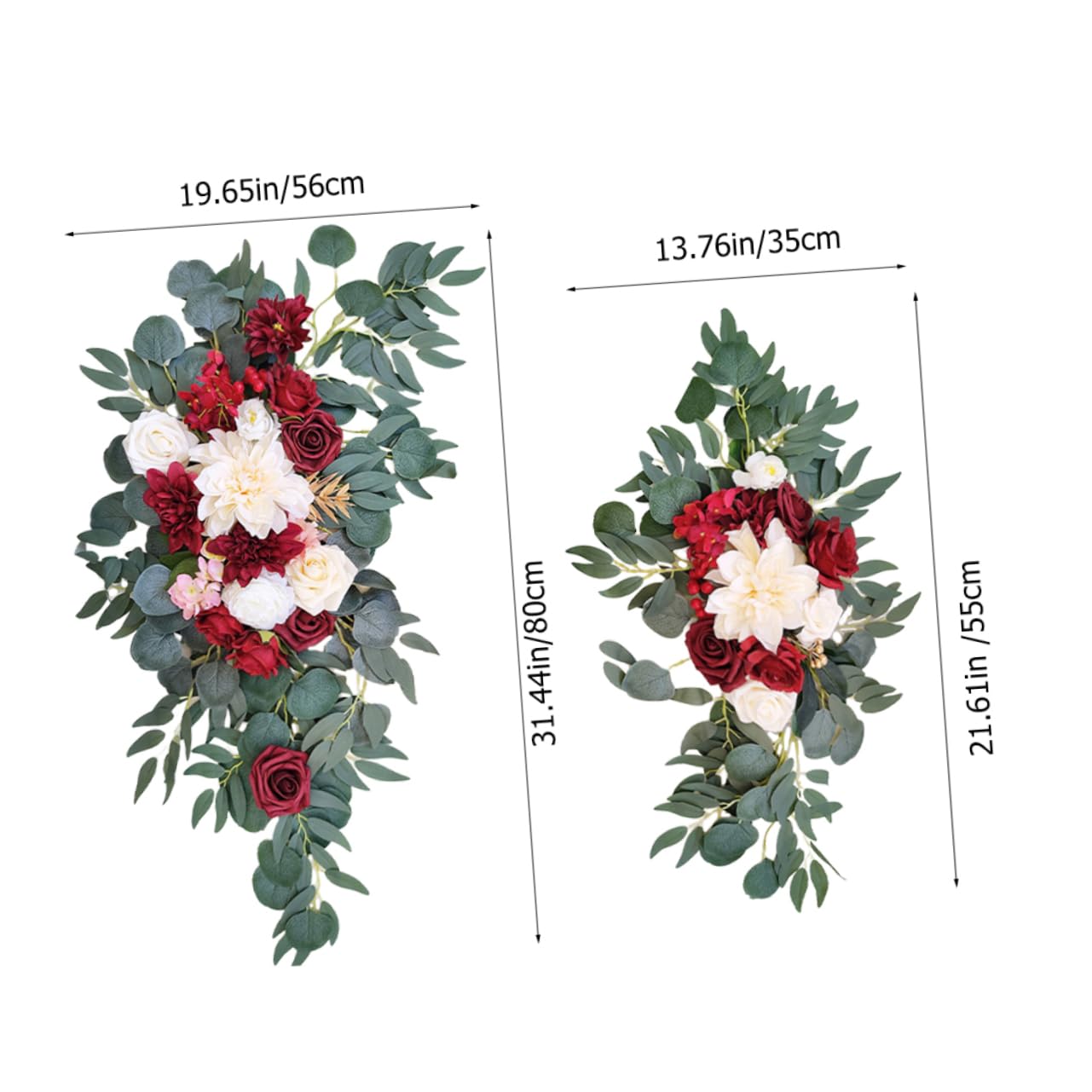 Alipis 2 Stück Hochzeitsgirlande aus Seidenstoff für Hochzeitsfeiern | Blumendekoration, Hintergrunddeko für Verschiedene Räume, Leicht und Flexibel Installierbar