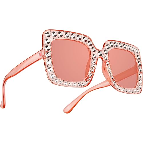 Womens Men Sunglasses Trendy Party Retro Oversized Sunglasses 60,70'S Sunglasses Halloween Square Disco Accessories