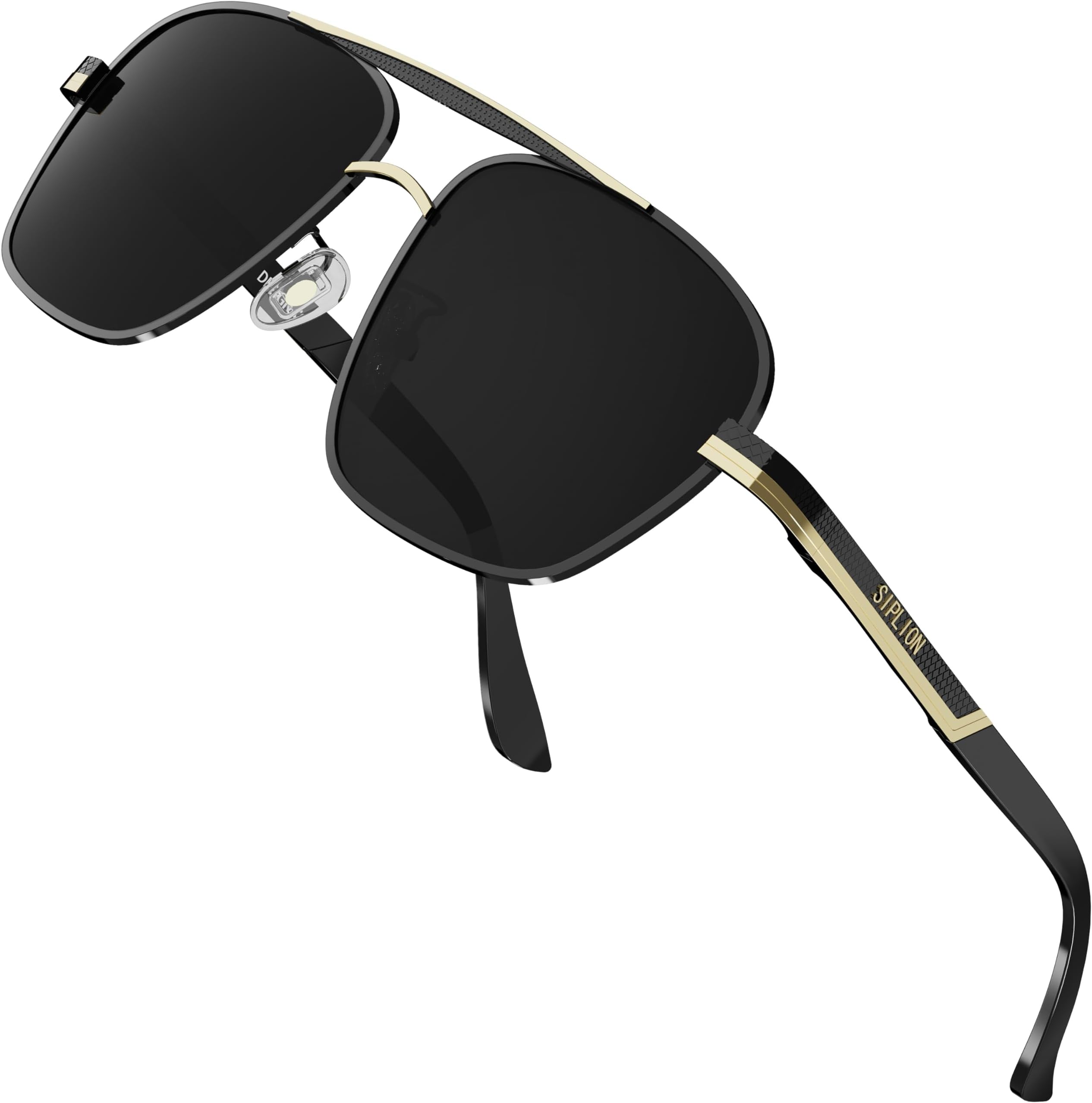 Polarized Sunglasses Men Driving: UV Protection Lens, Metal Frame Retro Classic Stylish Shades for Fishing Travel