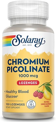 Solaray Pastillas de picolinato de cromo 1000mcg,  100 unidades