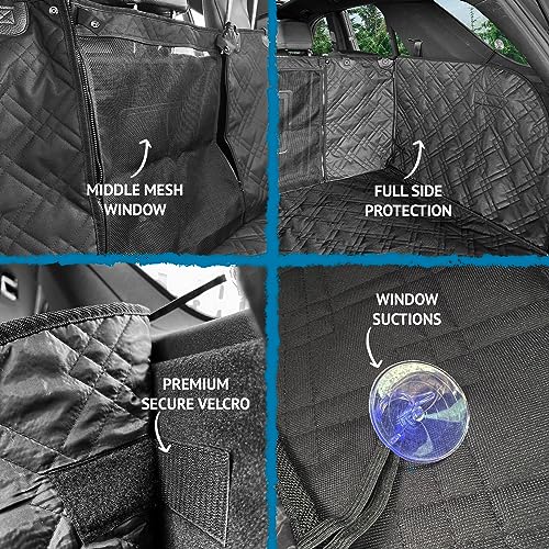 Bulldogology Cargo Liner for SUV - Heavy Duty Pet Trunk Liner Cargo Cover - Waterproof Cargo Cover for Dogs Hair, Muddy Paws - Protector Cargo Mats for Back of SUV (Large, Black)