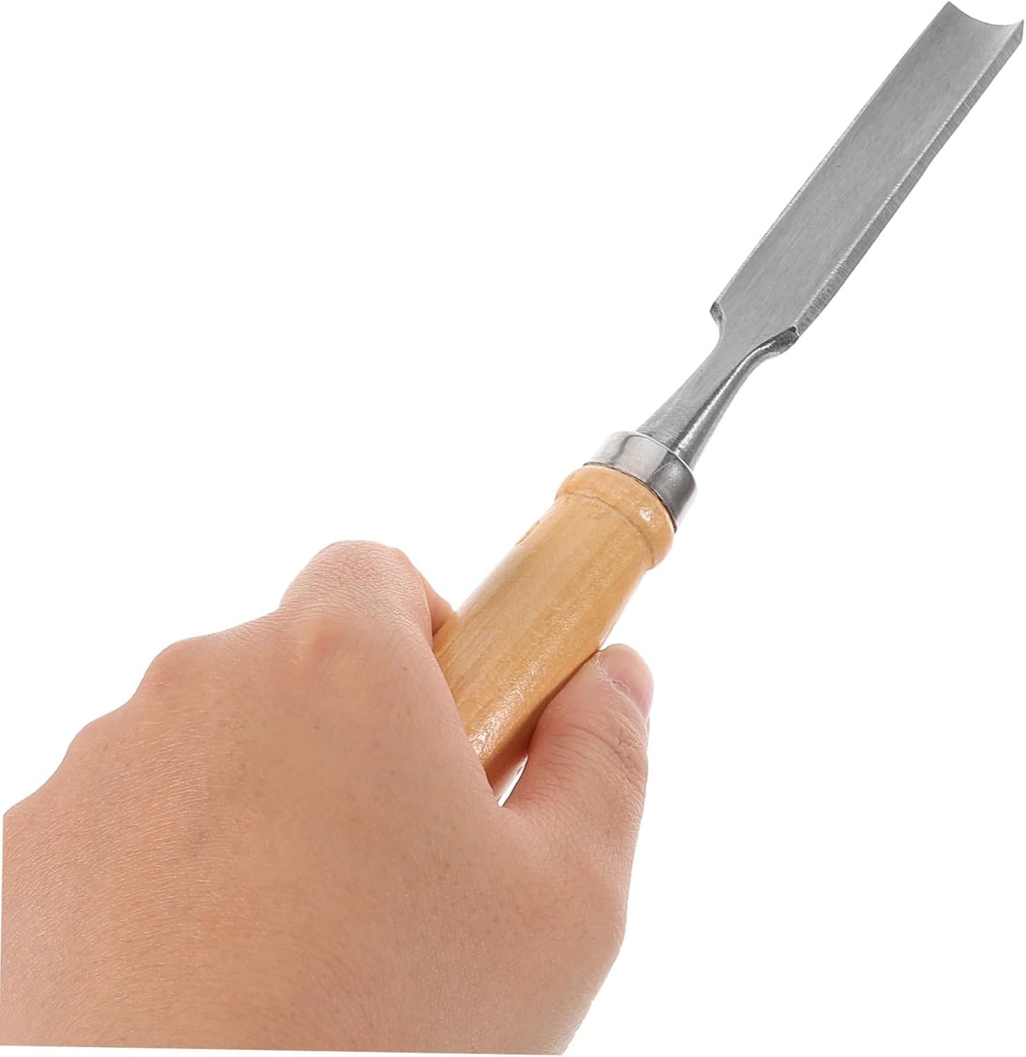 TEHAUX 1PC Semicircle Wood Carving Chisel Precision Tool for Woodworking and Craft Projects for Softwood and Hardwood Polished Finish for Detail Work