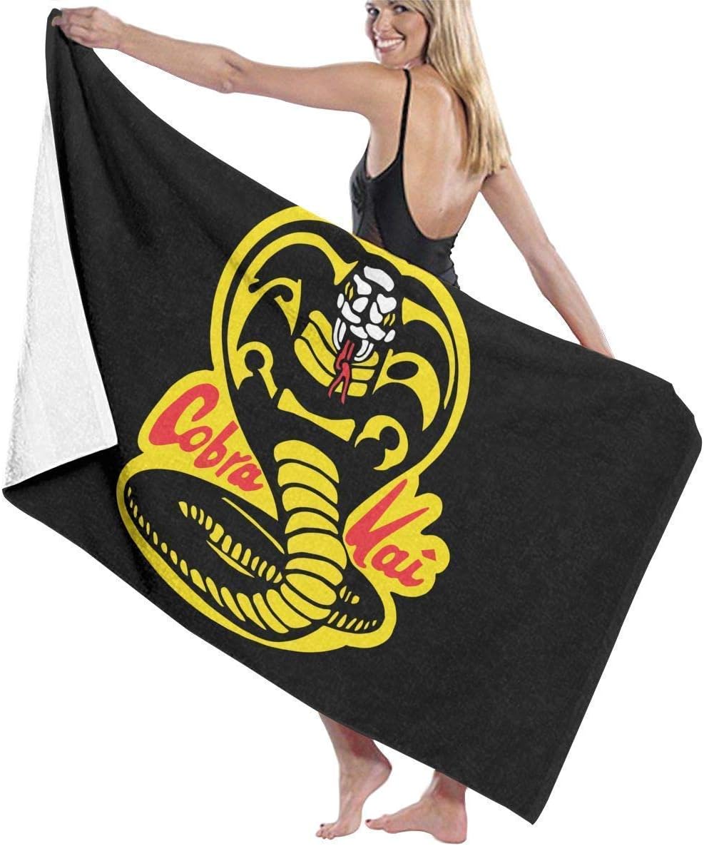 Quick Drying Beach Towel Bath Towel, Cobra Kai Bath Towels Super Absorbent Beach Bathroom Towels for Gym Beach SWM Spa