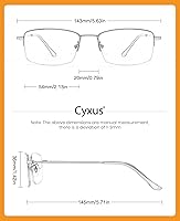 Vista 5 de Cyxus Gafas de bloqueo de luz azul de titanio para hombres y mujeres, anteojos para computadora, anteojos para pantalla y video, antifatiga ocular