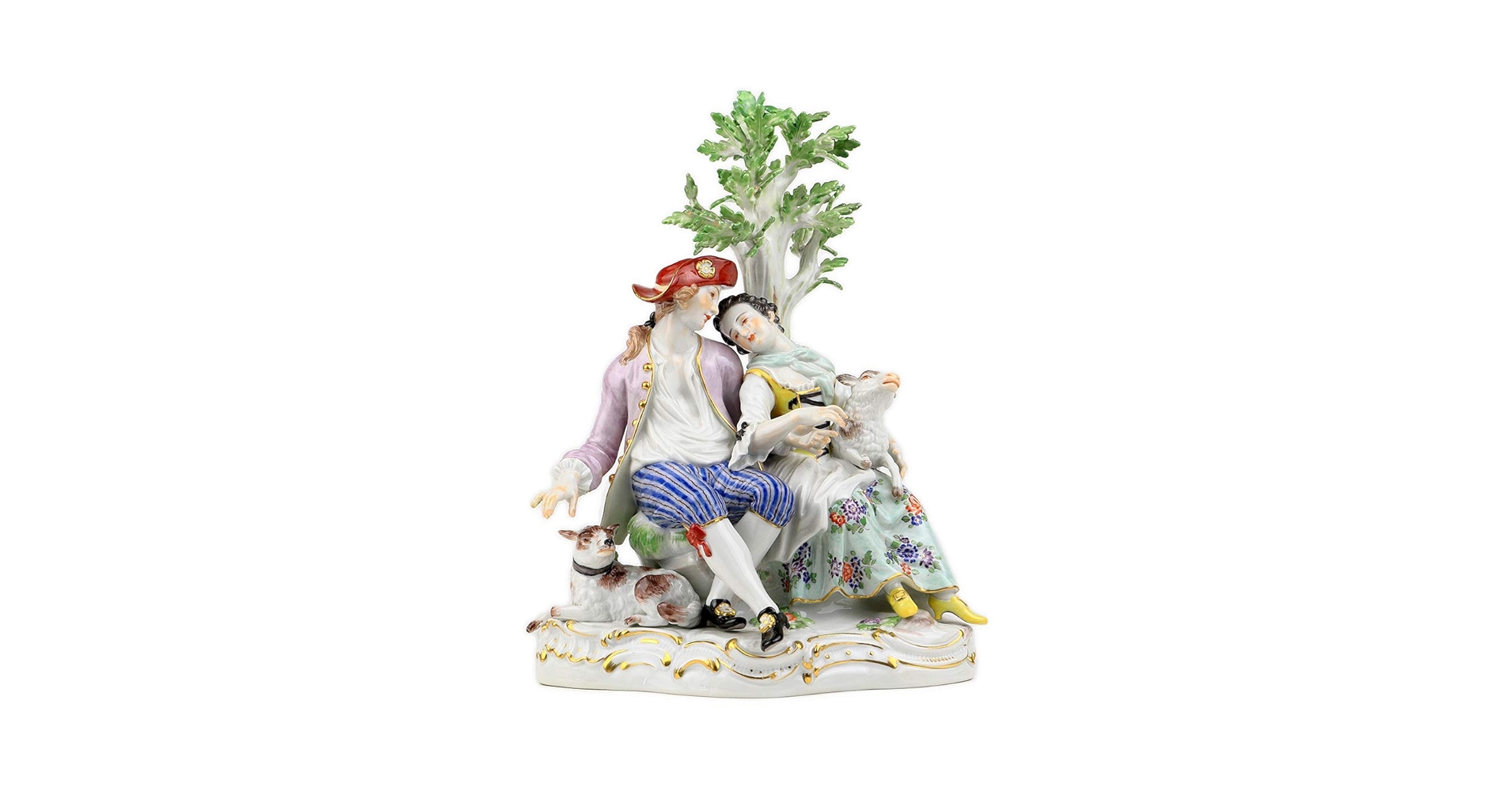 美品★MEISSEN (ソファーの二人)ケンドラー　マイセン　フィギュリン　人形 ○MEISSEN 【ソファーの二人】ケンドラー マイセン フィギュリン