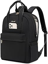 LOVEVOOK Rucksack Damen, 15,6 Zoll Laptop Schulrucksack Teenager Mädchen mit Laptopfach, Wasserdicht Tagesrucksäcke Reiserucksack, Elegant Arbeitstasche Schultasche für Uni Büro Reise, Schwarz