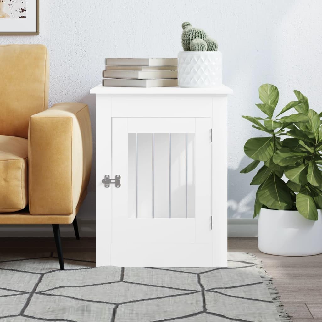 Générique Meuble de Cage pour Chien Blanc en Bois d'Ingénierie 55x80x68 cm, Articles pour Animaux de Compagnie, Accessoires, Niche 28.04 kg, 838323
