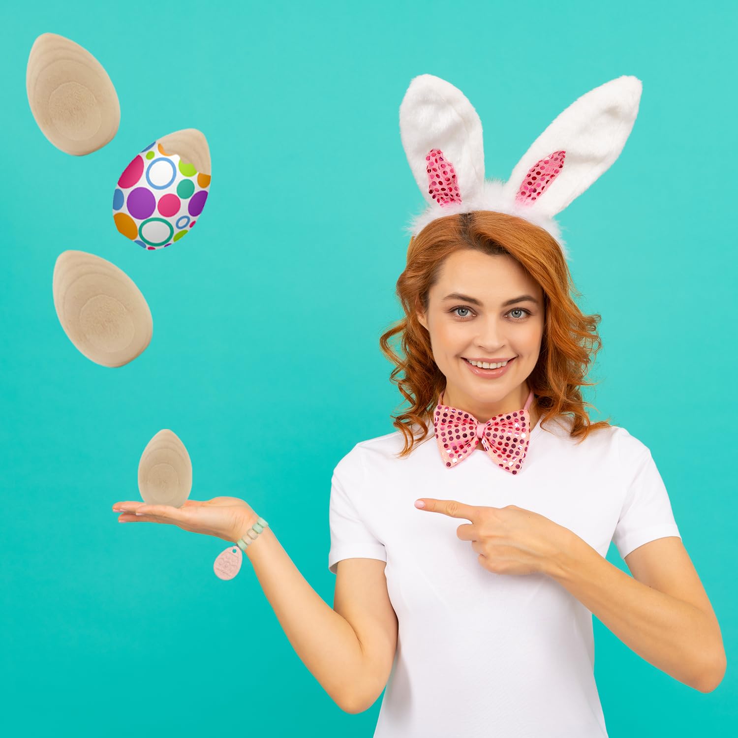 Uova di Pasqua in legno naturale liscio non verniciato, perfette per artigianato pasquale, decorazioni e caccia alle uova in cartone, 5,3 cm (confezione da 48)