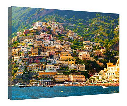 Toile Amalfi Coast encadrée bois tableau déco murale 40x50 cm