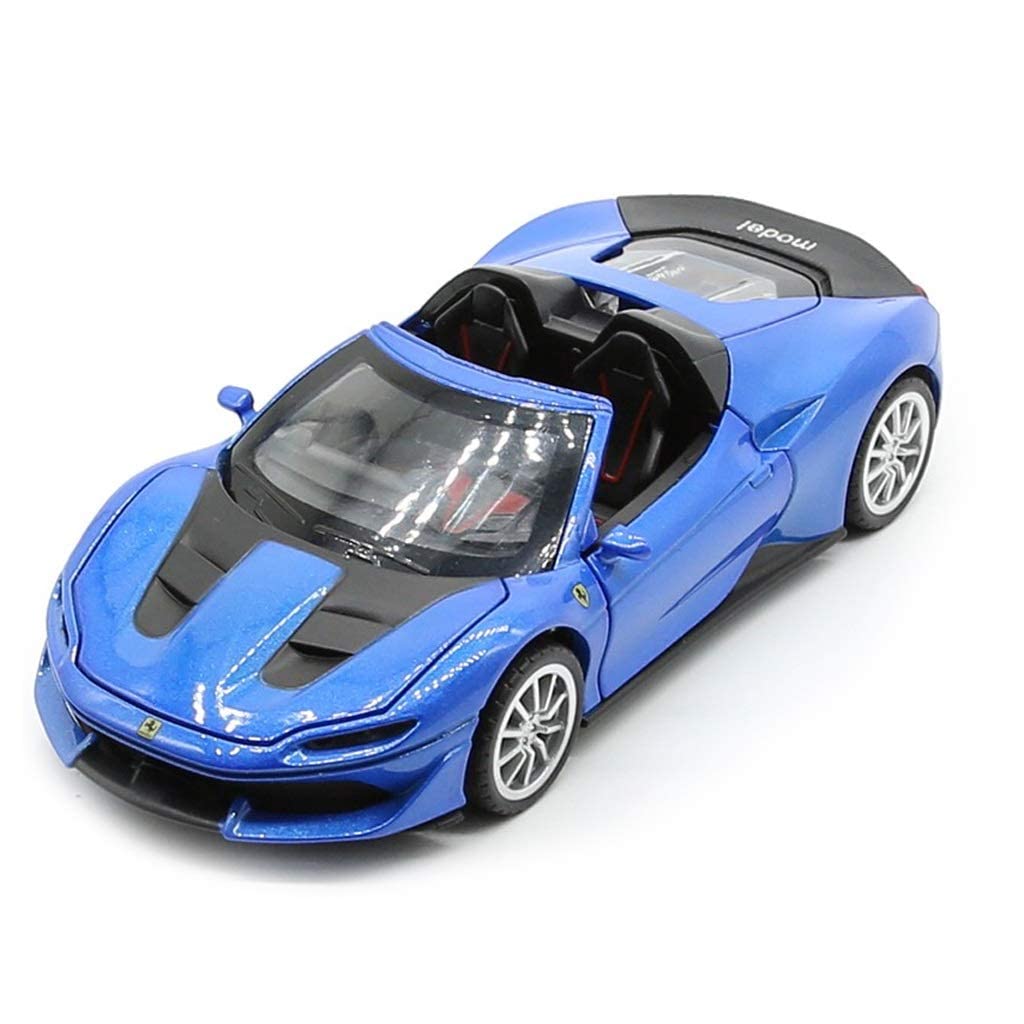 VARIYA ENTERPRISE 1:32 Diecast Ferrari J50 Alloy Metal Pull Back Die-Cast Car Scale Model Pullback with Sound Light Mini Auto Toy car for Kids Best Gifts Toys for Kids Boys(Blue)