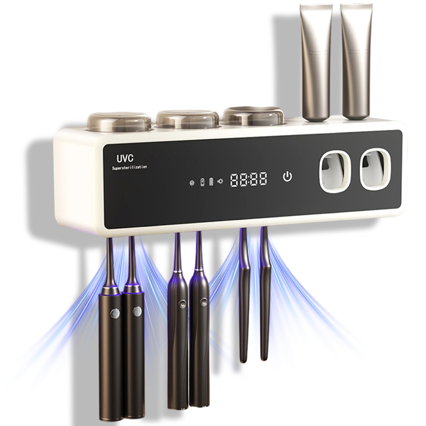 Tenedor Elegante Blanco del Cepillo de Dientes con el dispensador, función de sequía del Organizador eléctrico montado en la Pared