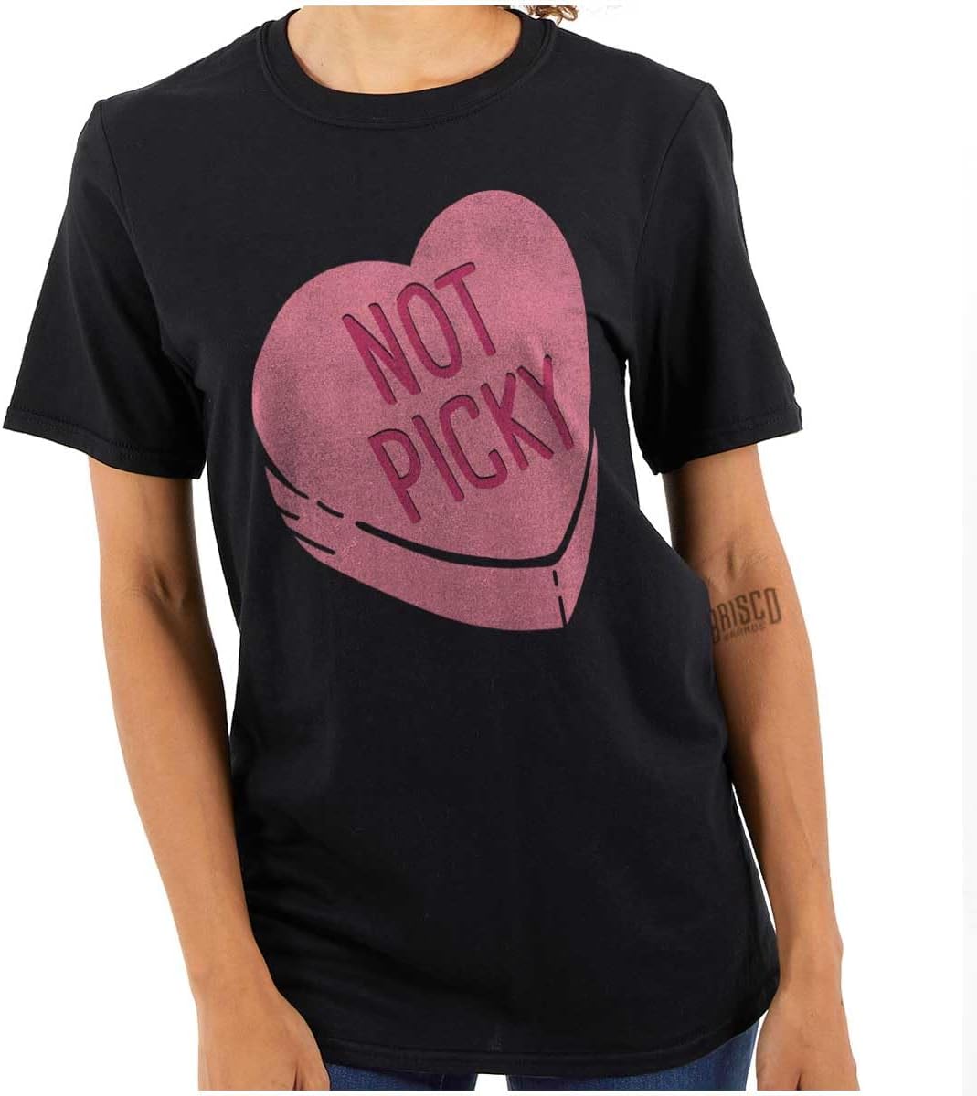 Not Picky Candy Heart Valentines Day Womens Graphic T Shirt Tees