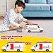 ArtCreativity Ambulance n' Police Car Toys for Kids Realistic Lights n' Sirens, Friction Powered, Openable Trunk, Removable Stretcher, Doors Open