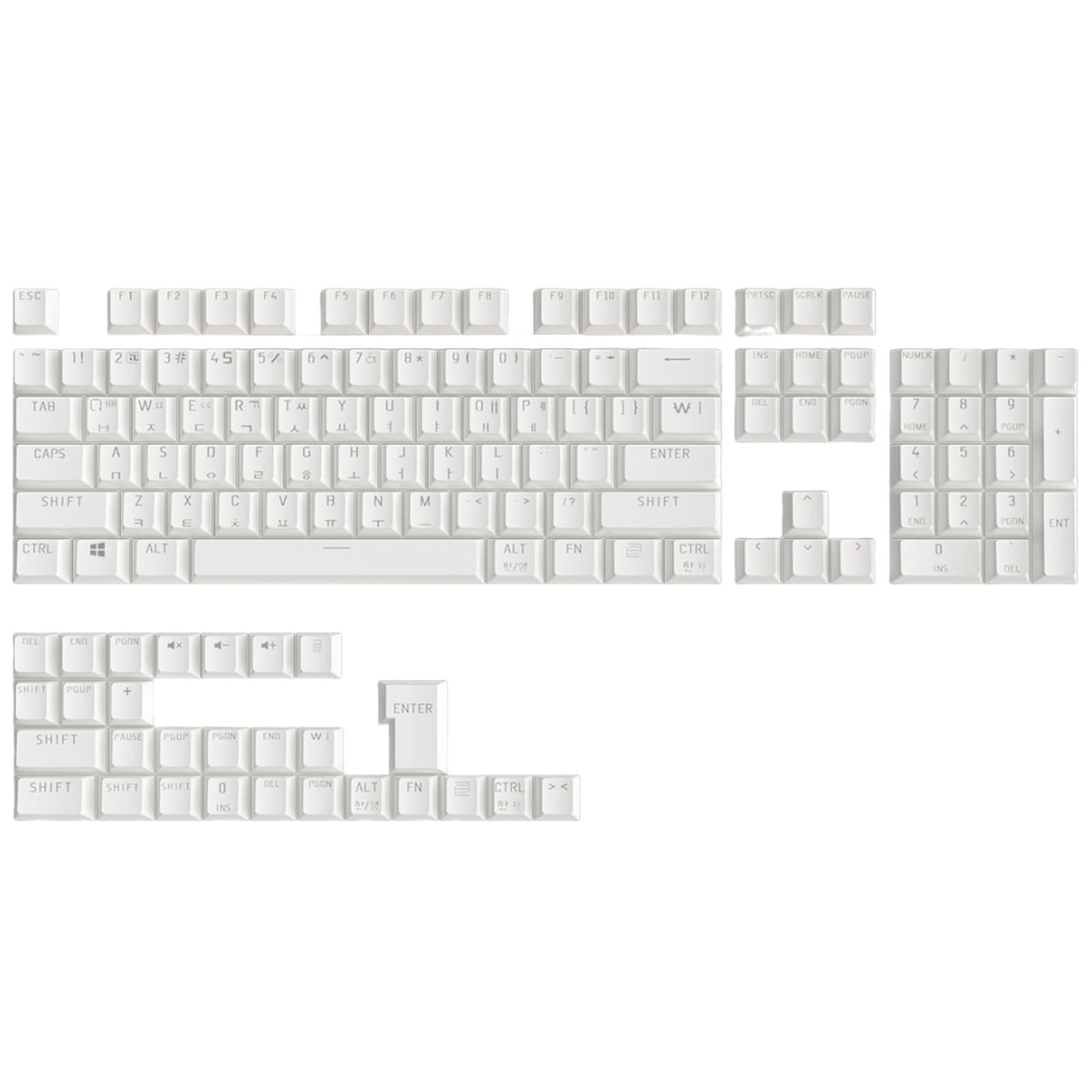 XuQiZZpp 104Keys ABS Keycaps Korean Backlit Keycap OEM Height for Keyboard with Translucent Layer