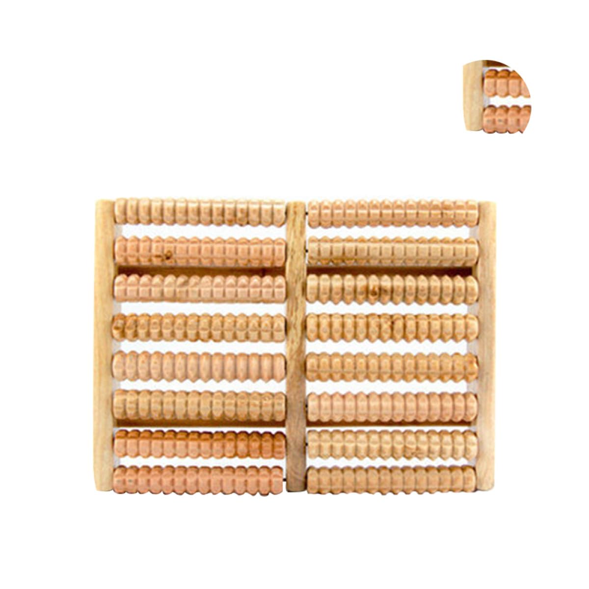 Masajeador de Pies 8 Rodillos de Madera Masajeador de Rodillos de Madera para Acupresión Alivio de Fascitis Plantar y Mejora Circulación Sanguínea Herramienta de Masaje para