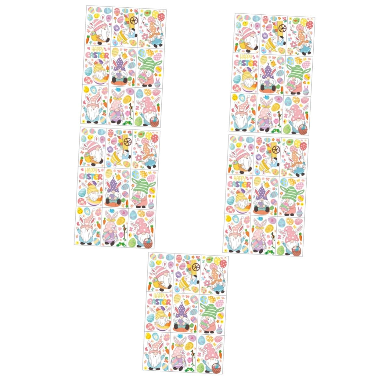 Alipis 5 Ensembles Autocollant Mural De Pâques Flocon De Neige Œuf Lapin De Dessin Animé Décor D'autocollants De Porte De Noël Fenêtre Film Nains Verre De Pâques Stickers Pvc