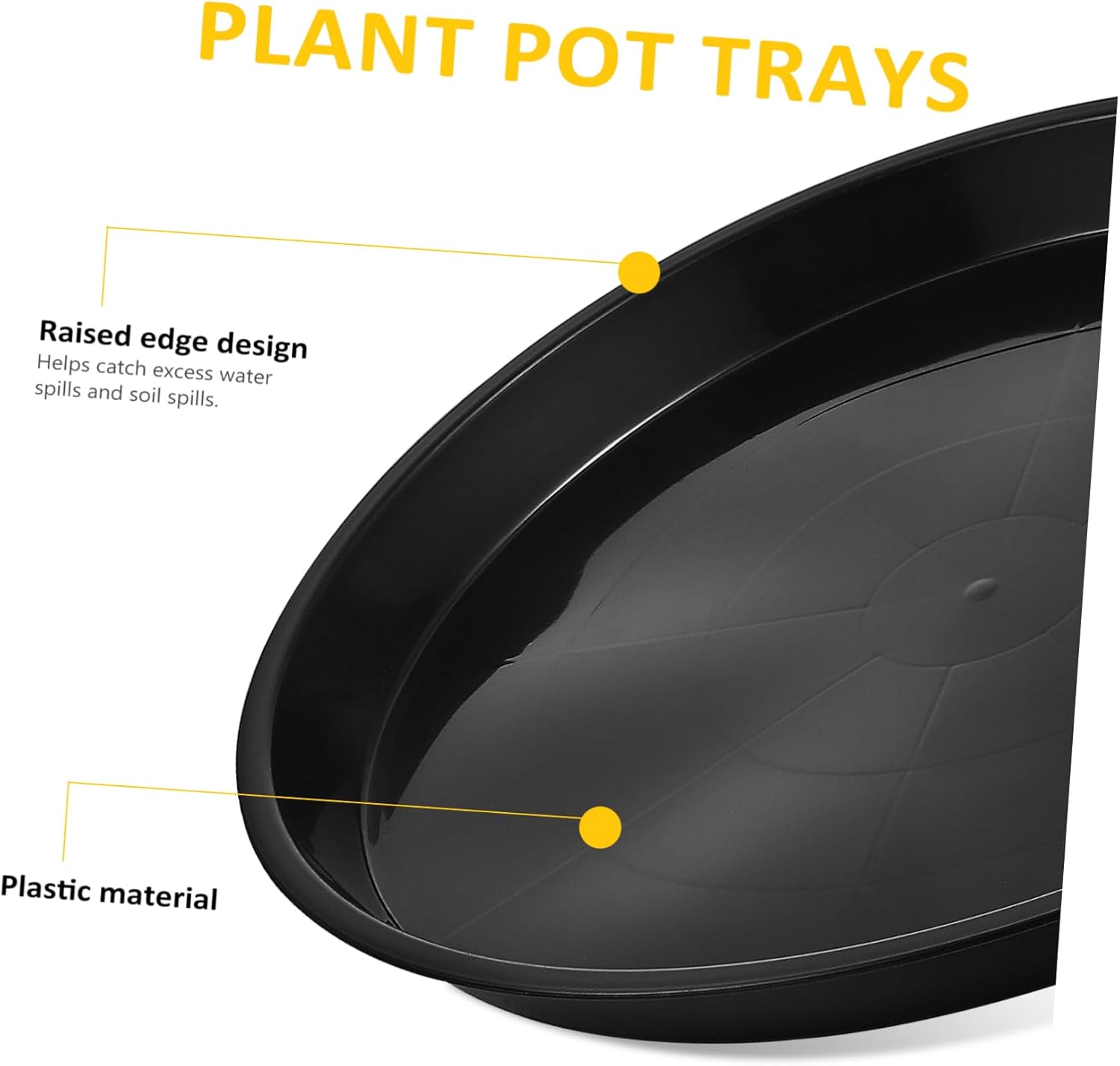 Thick Plastic Flower Pot Chassis 10 Saucers for Garden Household Plants