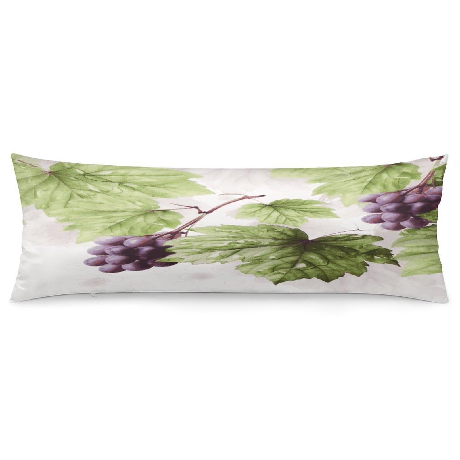 Beautiful Grape Leaves Pillow Case Soft Breathable Long Pillowcover Pillow Protector Suitable for Sofas Car Chairs and Any Room