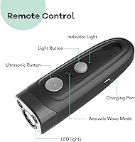 Vista 2 de Dispositivos de control de ladridos para perros, disuasorio ultrasónico recargable de ladridos de perro, dispositivo antiladridos de rango de 16.5