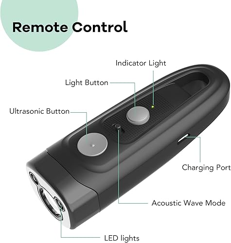 Miniatura 2 de Dispositivos de control de ladridos para perros, disuasorio ultrasónico recargable de ladridos de perro, dispositivo antiladridos de rango de 16.5