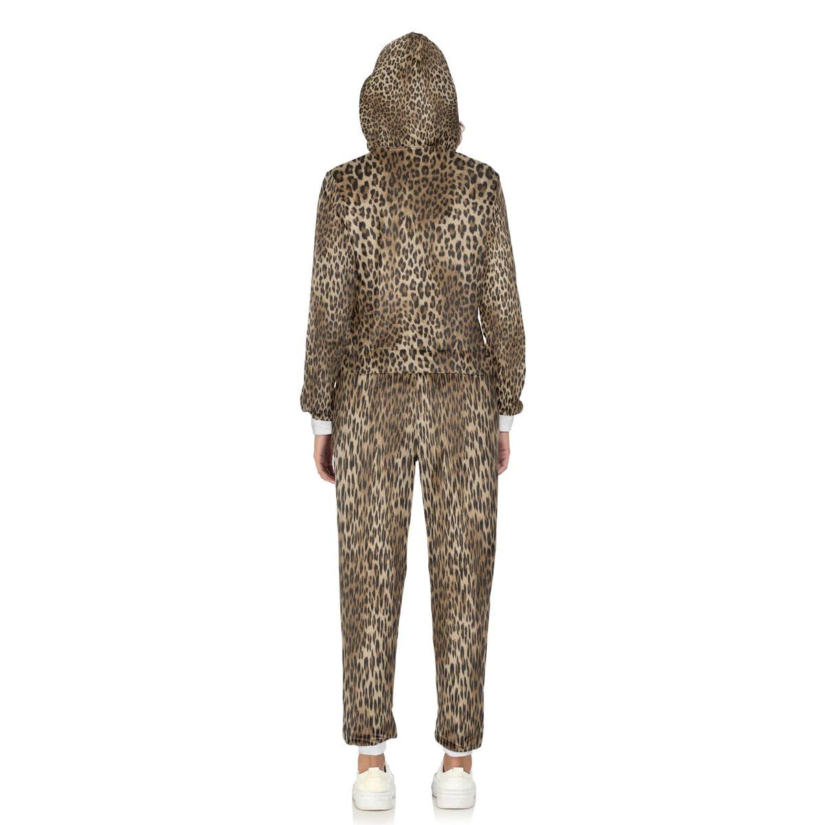Conjunto deportivo de 2 piezas para mujer, diseño de piel de leopardo, manga larga, conjunto deportivo de piel de animal