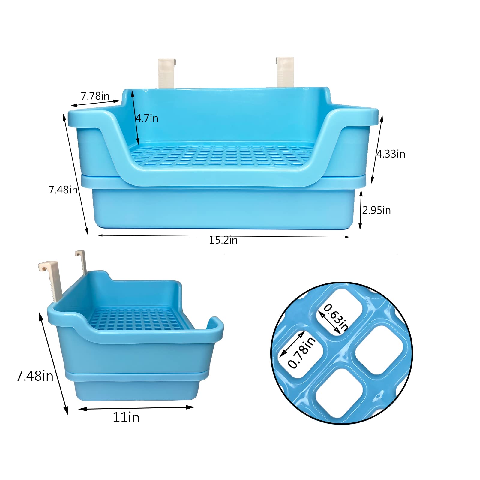 WEWAYKGJ Large Rabbit Litter Box Rabbit Potty Box Pet Corner Toilet