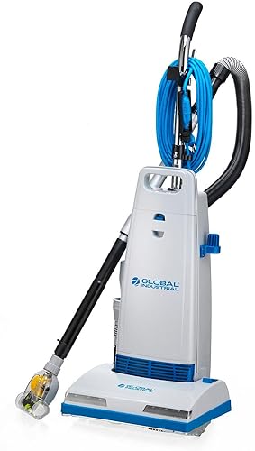Global Industrial Aspiradora vertical comercial con herramientas a bordo, camino de limpieza de 14 pulgadas de ancho, para alfombras y suelos duros,