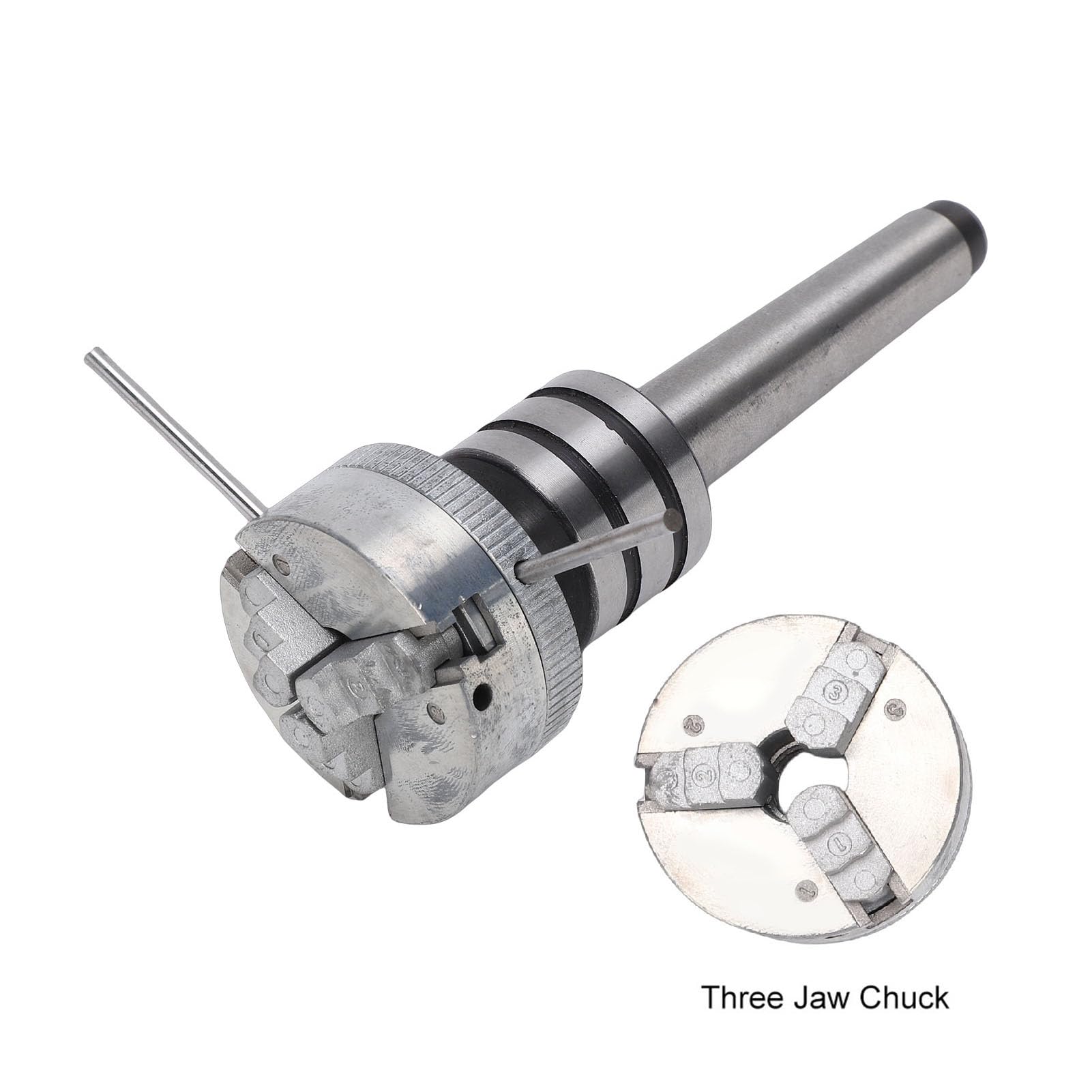 Asixxsix Zestaw uchwytów tokarskich, aluminiowy uchwyt tokarski do drewna z trzpieniem MT-2, zakres mocowania 10-35 mm, uchwyt samocentrujący do narzędzi tokarskich obróbki