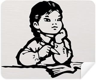 Girl Pen Table Black Sketch Patriotism Cleaning Cloth Screen Cleaner 2pcs Suede Fabric