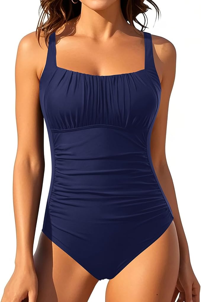 Aqua Eve One Piece Bathing Suit for Women Tummy Control Swimsuit