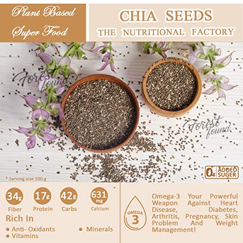 Image of Forest Found Roasted Chia Seeds For Weight Loss | Rich In Omega-3,Fiber,Calcium | Gluten Free (400 gram)
