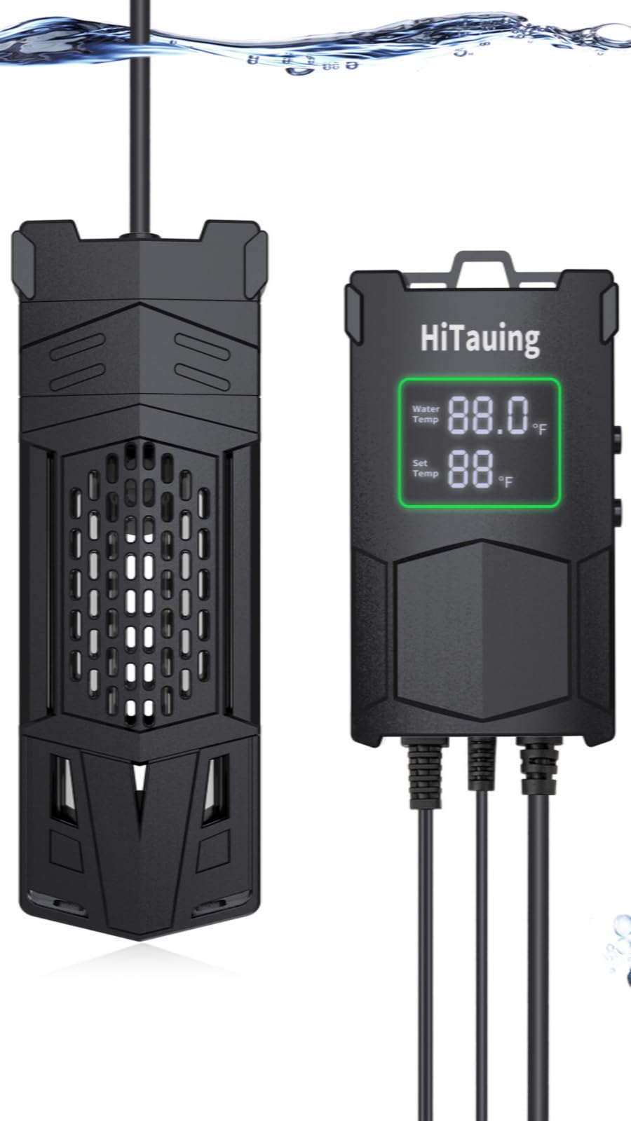 HiTauing Riscaldatore per acquario, AP01, 300 W/500 W/800 W/1000 W, con controller intelligente IC Chip, riscaldamento rapido, controllo preciso della temperatura per acqua salata e d'acqua dolce