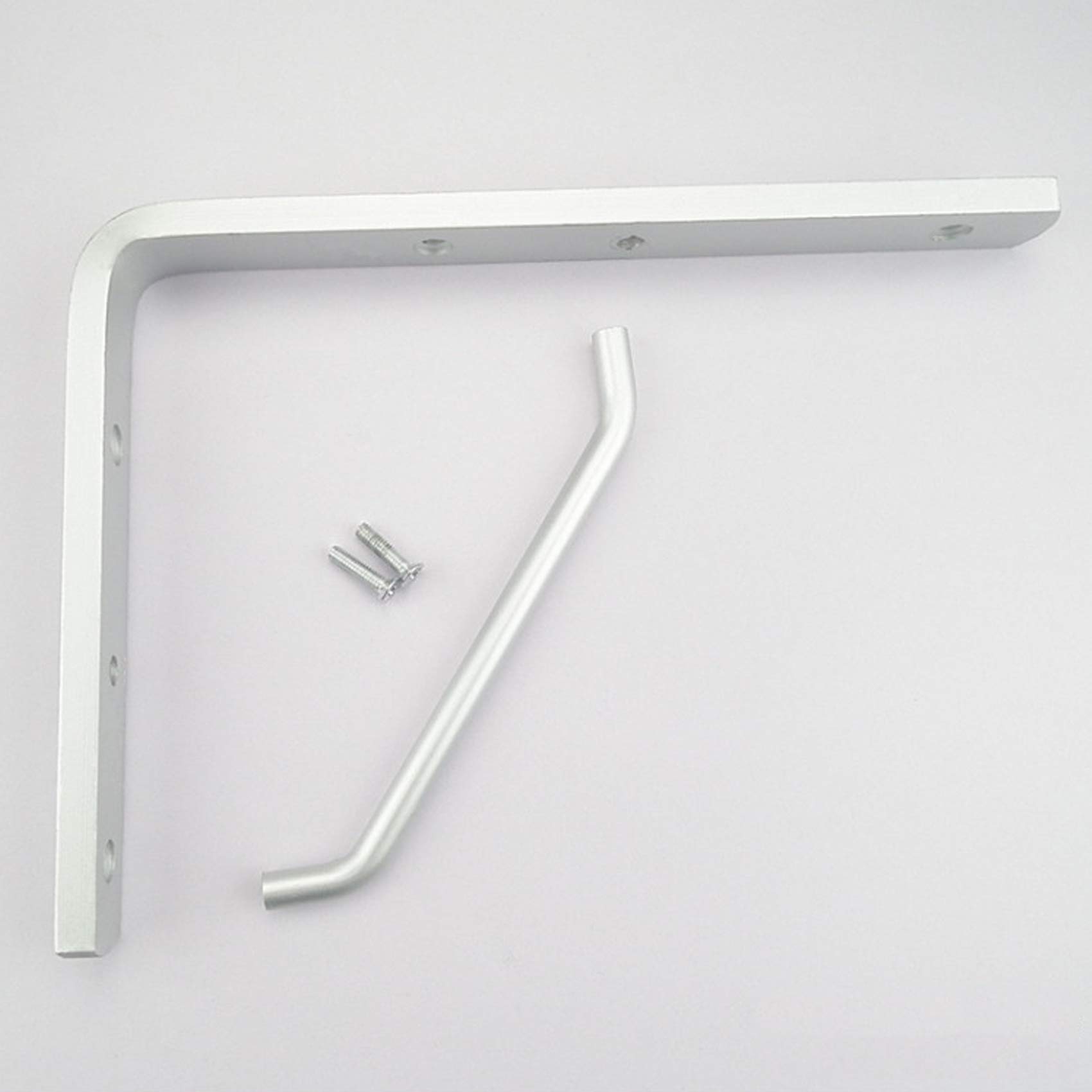 Staffe per mensole in acciaio inox, supporto per mensole da appendere a parete, staffa per mensole in lega di alluminio solida da 2 pezzi, supporto angolare triangolare, supporto per mensole da appe