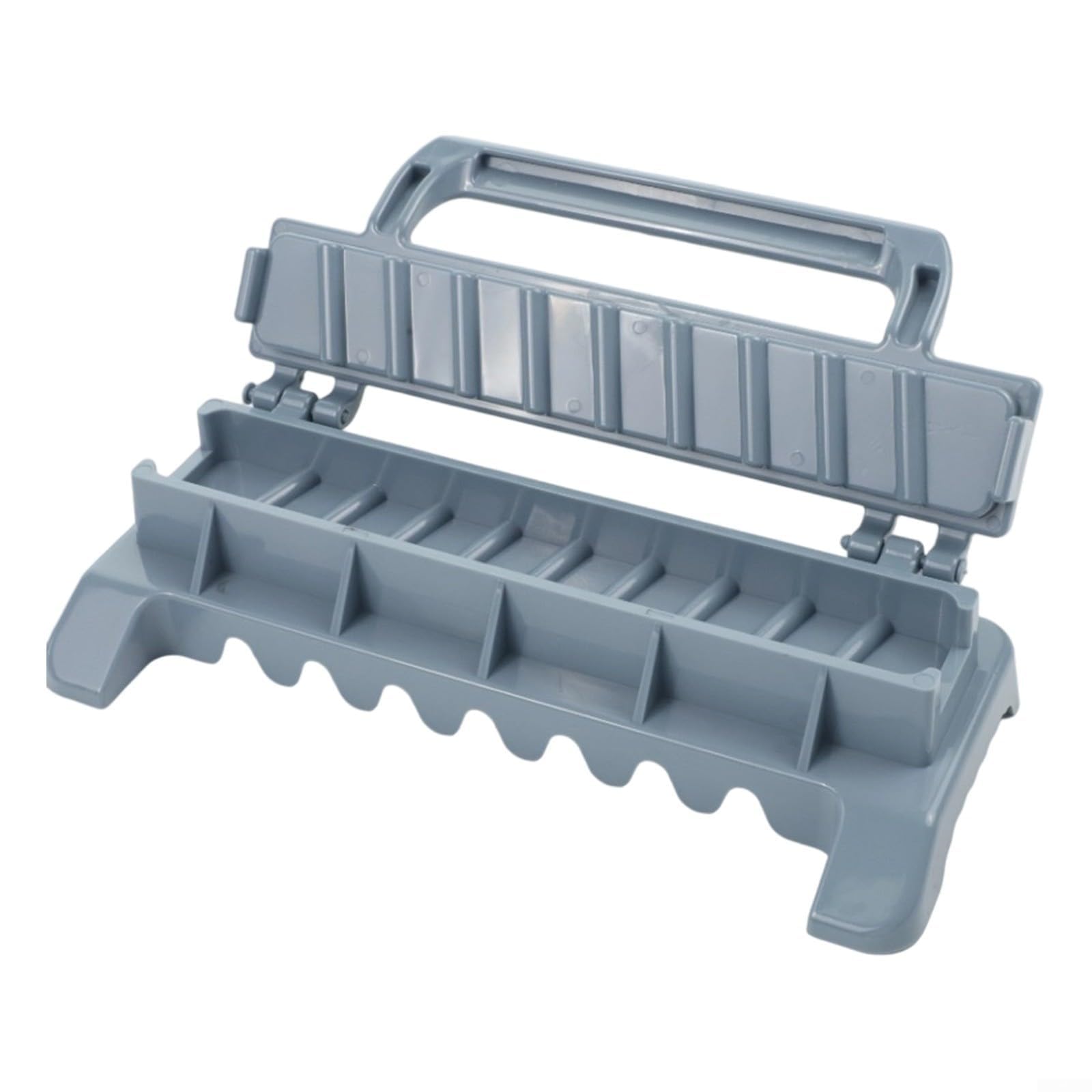 MIKMLYZE Portable Kebab Maker Press for Turkish BBQ, Reusable Plastic Skewer Tool for Meat and Vegetables, Compact Folding Barbecue Accessory for Outdoor Grilling and Picnics, Grey, 29x12.7cm