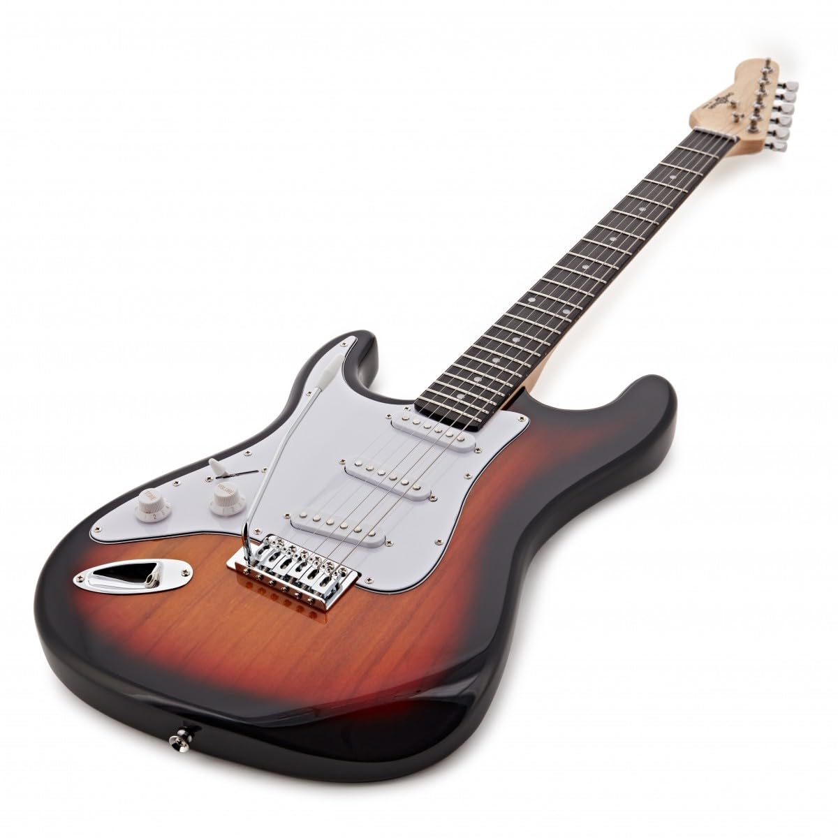 Chitarra Elettrica LA per Mancini + Pacchetto con Amplificatore Sunburst | Corpo Leggero e Comodo per Mancini Principianti, Ampli Portatile con EQ 2 Bande, Corde e Accordatore Inclusi