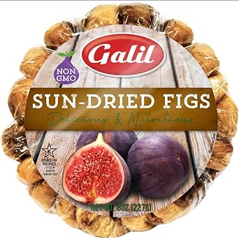 Galil Sun-Dried Figs 8 Ounces Non-GMO, Gluten-Free, Kosher for Passover, No Sugar Added Dried Turkish Figs