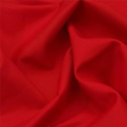 Tela de franela de algodón  100% algodón  60 pulgadas de ancho  acolchado, manta, costura, pijama, camisa  Tela, liso (rojo, 5 yardas)
