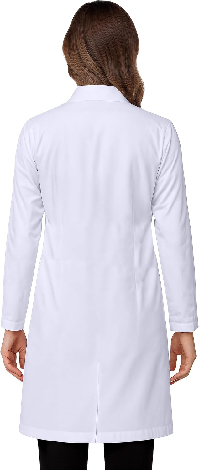 NY Threads Professional White Lab Coat for Women, Long Sleeve Medical Coat - Image 2