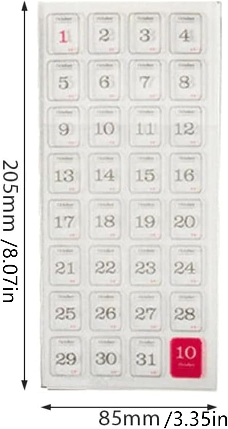 12 Sheets 365 Date Calendar Stickers Decorative Planner Journal Labels image 3
