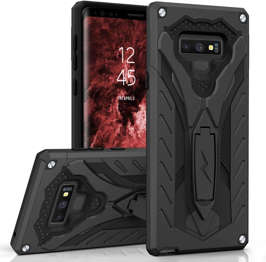 Zizo Static Series for Samsung Galaxy Note 9 Case Military Grade Drop Tested with Built in Kickstand Black